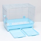 Клетка для грызунов с выдвижными поддонами 60 х 35 х 47 см, синяя - Фото 10