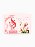 Чай подарочный «С праздником весны. 8 Марта», весовой чай 40 г (2 шт. × 20 г)., чай в пакетиках 21.6 (12 шт. × 1.8 г). - Фото 3
