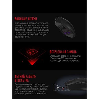 Мышь A4Tech Bloody L65 Max черный оптическая (12000dpi) USB (6but)