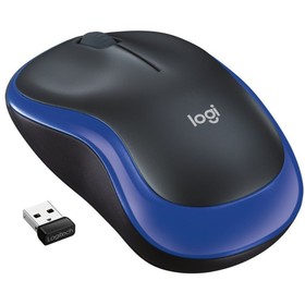 Мышь Logitech M185 черный/синий оптическая (1000dpi) беспроводная USB1.1 для ноутбука (2but   103386