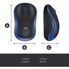 Мышь Logitech M185 черный/синий оптическая (1000dpi) беспроводная USB1.1 для ноутбука (2but   103386 - Фото 7