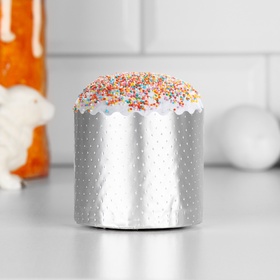 Форма для выпечки кулича бумажная «Серебряная», одноразовая, 7?6 см, бумага, серебристый (комплект 20 шт)