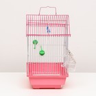 Клетка для птиц укомплектованная Bd-1/1d, 30 х 23 х 39 см, розовая - Фото 2