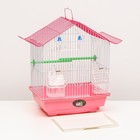 Клетка для птиц укомплектованная Bd-1/1d, 30 х 23 х 39 см, розовая - Фото 6