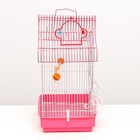 Клетка для птиц укомплектованная Bd-2/1d, 32 х 22 х 45 см, розовая - Фото 2