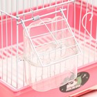 Клетка для птиц укомплектованная Bd-2/1d, 32 х 22 х 45 см, розовая - Фото 4