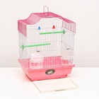 Клетка для птиц укомплектованная Bd-1/4f, 30 х 23 х 39 см, розовая - Фото 7