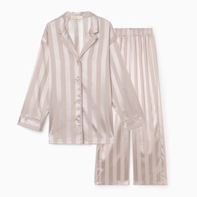 Комплект женский (рубашка, брюки) KAFTAN Silk "Полоска" р.48-50, кремовый