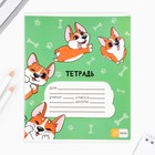 Тетрадь в клетку, 24 листа, А5, на скрепке, блок №1 «Корги» МИКС - Фото 5