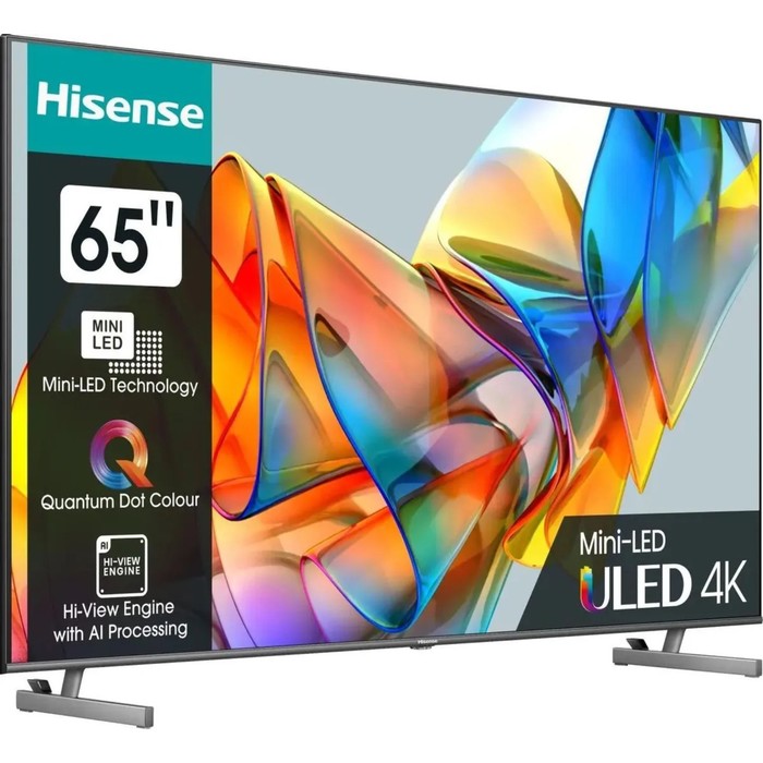 Телевизор Hisense 65U6KQ, 65", 3840x2160, DVB-T2/C/S2, HDMI 3, USB 2, Smart TV, чёрный