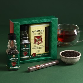 Набор «Лучшему мужчине»,: чай чёрный с бергамотом 20 г.,, шоколадная сигара 30 г.