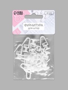 Крючок для штор, гвоздик с замком, d=11×25×12 мм, 20 шт., белый - Фото 5