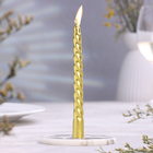 Набор свечей витых, 1,5х 15 см, 2 штуки, золотой металлик - Фото 2
