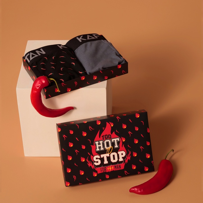 

Набор трусов KAFTAN "Hot Stop" 2 пары, цв. черный/серый, р-р 56