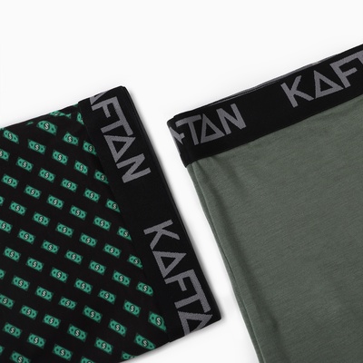 Набор трусов KAFTAN Be Rich=2 штуки, чёрный/хаки, размер 46