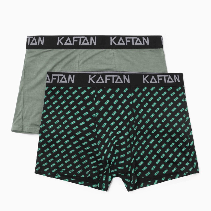Набор трусов KAFTAN Be Rich=2 штуки, чёрный/хаки, размер 50 - Фото 1
