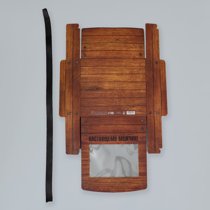 Коробка-фоторамка подарочная складная, упаковка, «Настоящему мужчине», 20 х 18 х 5 см - фото 1906585067