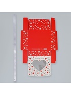 Коробка подарочная складная с пластиковым окном, упаковка, «Ты в моём сердечке», 20 х 18 х 5 см (комплект 5 шт) - фото 46470499