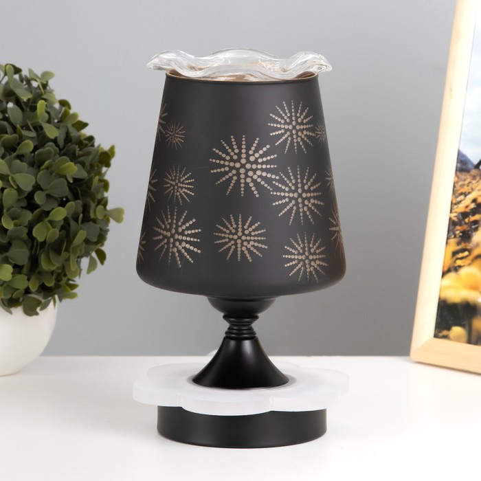 Аромалампа с подсветкой «Круги» E27 40 Вт +RGB черный 12.5×12.5×23 см RISALUX - Фото 1