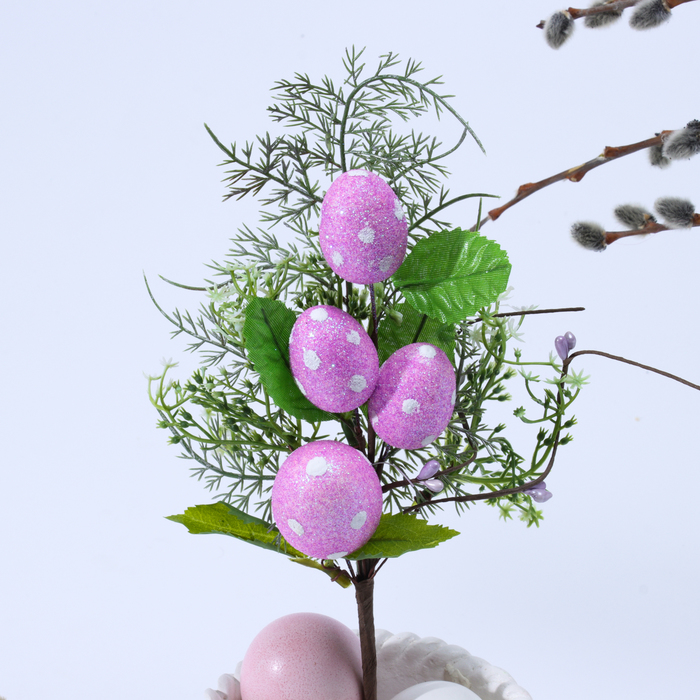 Пасхальный декор «Яйца фиоллетого цвета в горошек» 6 × 15 × 30 см