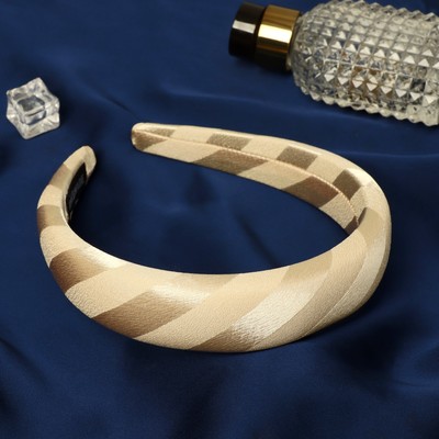 Ободок для волос «Любава», 3 см, бежевый