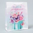 Пакет подарочный ламинированный, упаковка, «С Днём рождения», ML 21 х 25 х 8 см - фото 8517253