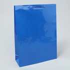 Пакет подарочный ламинированный, упаковка, Blue, L 28 х 38 х 9 см - Фото 2