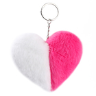 Мягкая игрушка «Сердечко» половинки, на брелоке, 10 см, цвет бело-розовый - фото 109651405
