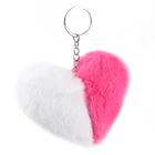 Мягкая игрушка «Сердечко» половинки, на брелоке, 10 см, цвет бело-розовый - Фото 2