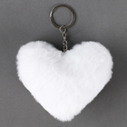 Мягкая игрушка «Сердечко» с бусинами, на брелоке, 10 см, цвет белый - Фото 4