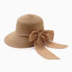 Шляпа женская MINAKU, цвет светло-коричневый, р-р 58 - фото 321073415