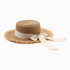 Шляпа женская MINAKU, цвет светло-коричневый, р-р 58 - фото 321046045