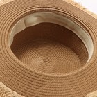 Шляпа женская MINAKU, цвет светло-коричневый, р-р 58 - фото 24345512