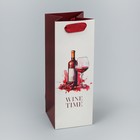 Пакет подарочный под бутылку, упаковка, «Время винишка», 9 х 25 х 8.9 см - Фото 2