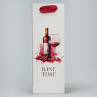 Пакет подарочный под бутылку, упаковка, «Время винишка», 9 х 25 х 8.9 см - Фото 3