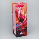 Пакет подарочный под бутылку, упаковка, «Бокал счастья», 9 х 25 х 8.9 см - Фото 2