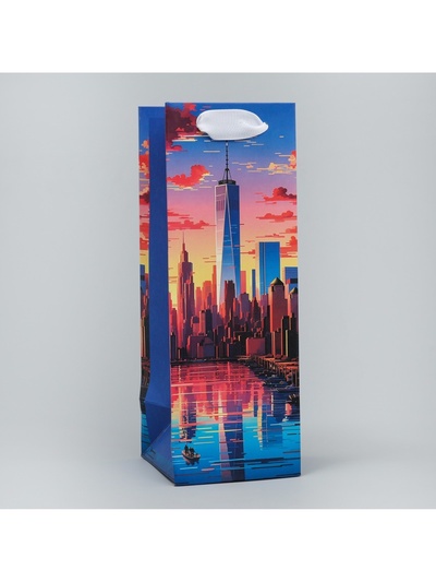 Пакет подарочный, упаковка «Город счастья», 9×25×8.5 см