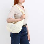 Сумка молодёжная на молнии, 36×8×23 см, жёлтая/белая - Фото 7