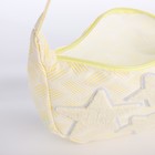 Сумка молодёжная на молнии, 36×8×23 см, жёлтая/белая - Фото 5