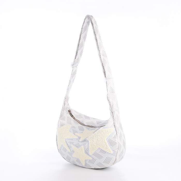 Сумка молодёжная на молнии, 36×8×23 см, серая - Фото 1