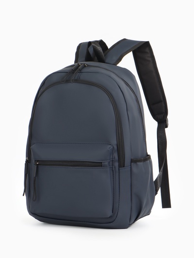 Рюкзак школьный на молнии, с карманом, однотонный, размер 30×13×42 см, синий