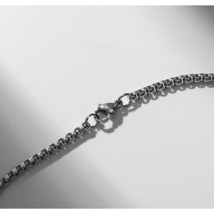 Кулон "Змея" на кресте, цвет чернёное серебро, 70 см