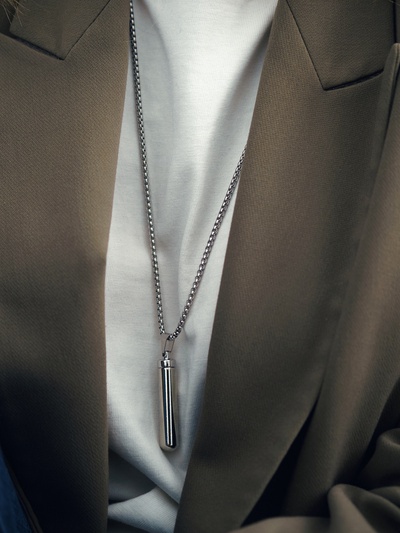 Кулон на цепочке «Тайник», открывающийся, цвет чернёное серебро, 70 см