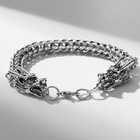 Браслет мужской «Брутал» драконы, цвет чернёное серебро, 22 см - Фото 1