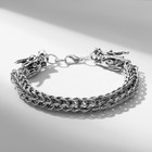 Браслет мужской «Брутал» драконы, цвет чернёное серебро, 22 см - Фото 3