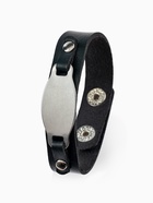 Браслет кожа "Пластина", цвет серебряно-чёрный, 23 см - фото 809278776