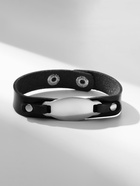 Браслет кожа "Пластина", цвет серебряно-чёрный, 23 см - фото 809278778