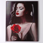 Алмазная вышивка полное заполнение «Красная роза», на раме, 40×50 см - Фото 1