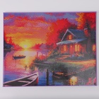 Алмазная вышивка полное заполнение «Дом у озера», на раме, 40×50 см - Фото 2