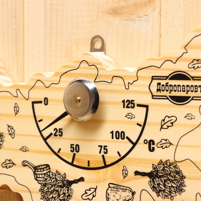 Термометр для бани "Карта России", деревянный, 23 х 12 см, Добропаровъ